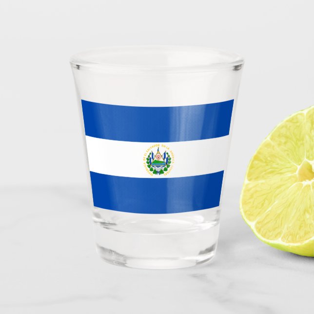 Flag of El Salvador Shot Glass (Front)