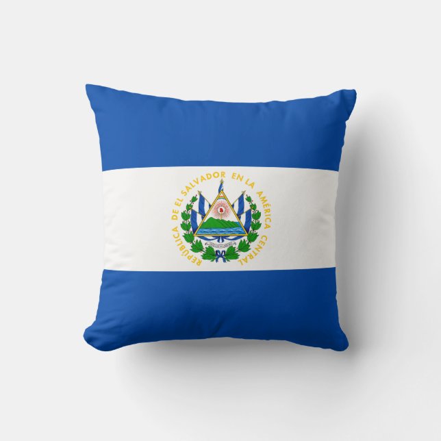 Flag of El Salvador Throw Pillow (Front)