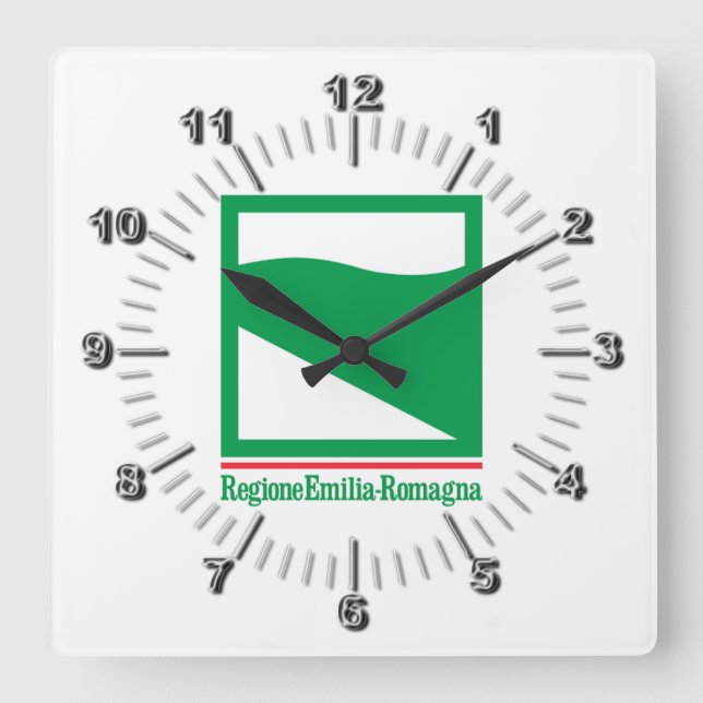 Flag of Emilia Romagna (Italy)   Square Wall Clock (Front)