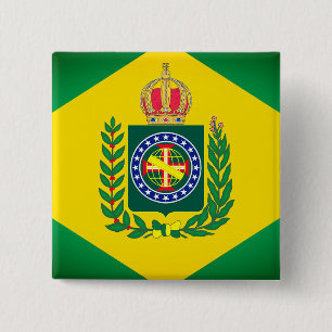 Flag of Empire of Brazil 2 Inch Square Button