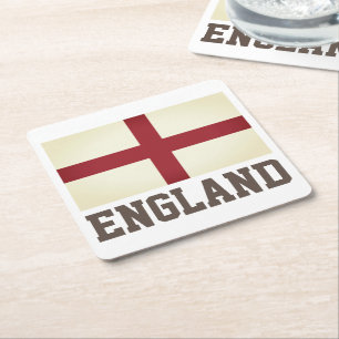 Flag of England Square Paper Coaster