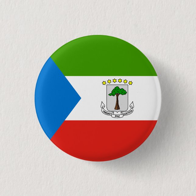 Flag of Equatorial Guinea 1 Inch Round Button (Front)