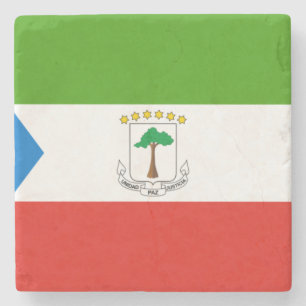 Flag of Equatorial Guinea (Africa) Stone Coaster