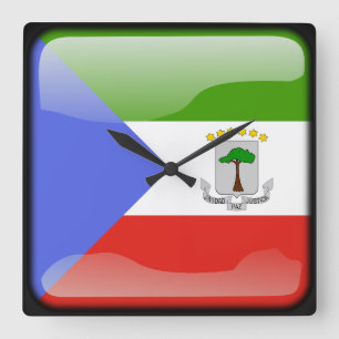 Flag of Equatorial Guinea Square Wall Clock