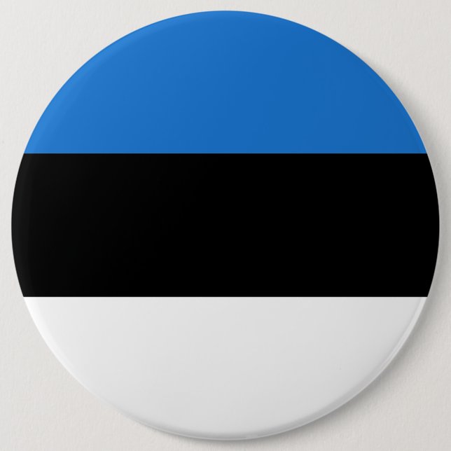 Flag of Estonia 6 Inch Round Button (Front)