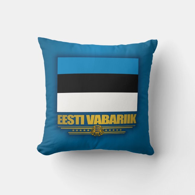 Flag of Estonia (Eesti Lipp) Throw Pillow (Front)