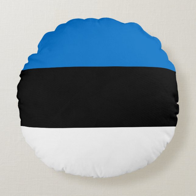 Flag of Estonia Round Pillow (Front)