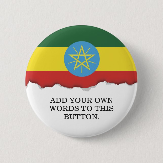Flag of Ethiopia 2 Inch Round Button (Front)