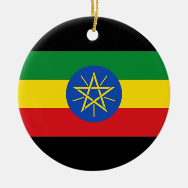 Flag of Ethiopia Ceramic Ornament (Front)
