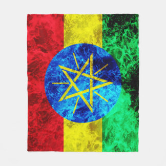 Flag of Ethiopia - Ocean Waves Fleece Blanket