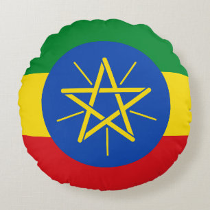 Flag of Ethiopia Round Pillow