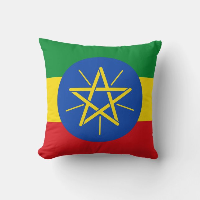 Flag of Ethiopia Throw Pillow (Front)