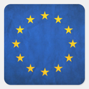 Flag of European Union, EU Flag, Flag of Europe Square Sticker