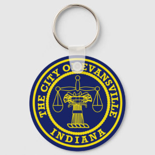Flag of Evansville, Indiana Keychain