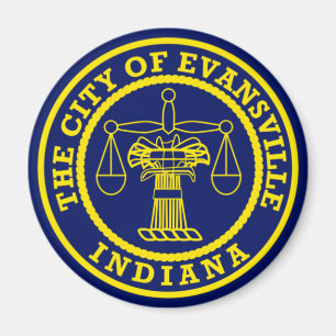 Flag of Evansville, Indiana Magnet