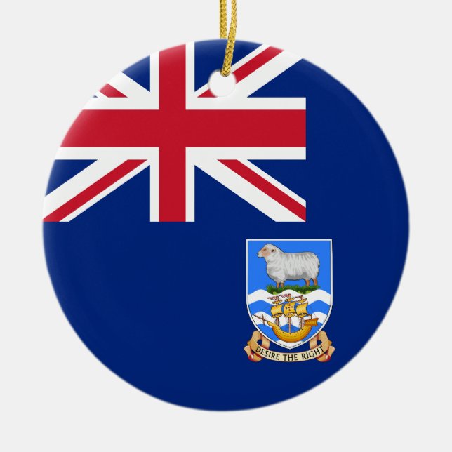 Flag of Falkland Islands Ceramic Ornament (Front)