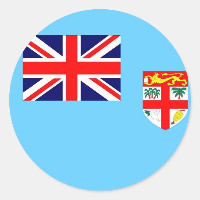 Flag of Fiji Island Classic Round Sticker (Front)