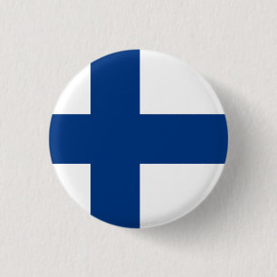 Flag of Finland 1 Inch Round Button