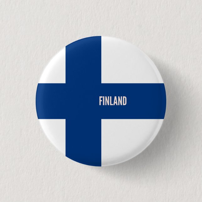 Flag of Finland 1 Inch Round Button (Front)