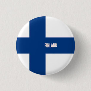 Flag of Finland 1 Inch Round Button