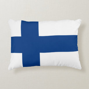 Flag of Finland Blue Cross Flag Accent Pillow