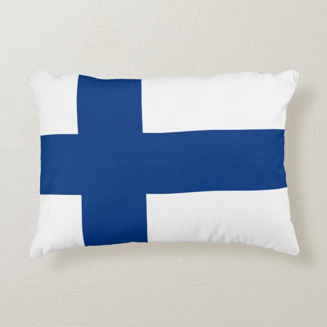 Flag of Finland Blue Cross Flag Accent Pillow (Front)