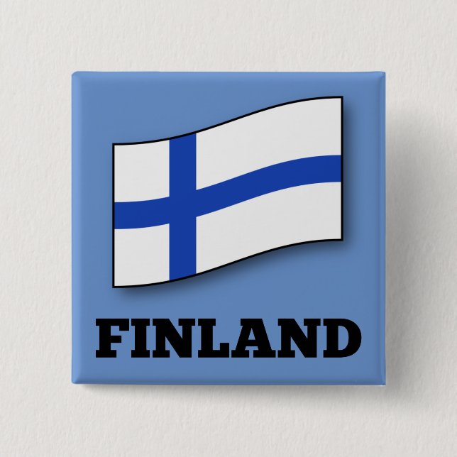 Flag of Finland custom design 2 Inch Square Button (Front)