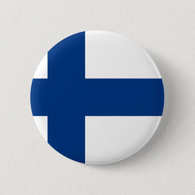 Flag of Finland - Suomen Lippu - Siniristilippu 2 Inch Round Button (Front)
