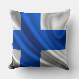 Flag Of Finland Throw Pillow