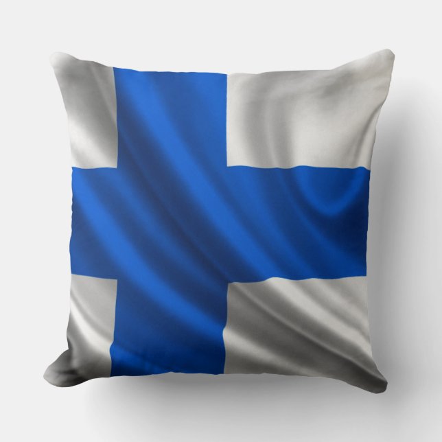 Flag Of Finland Throw Pillow (Front)