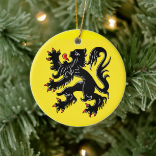 Flag of Flanders Ceramic Ornament