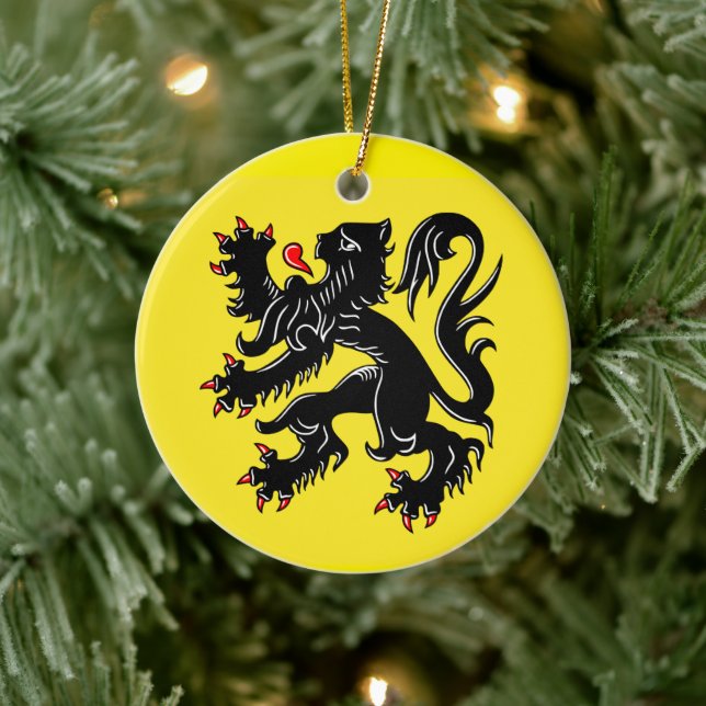 Flag of Flanders Ceramic Ornament (Tree)