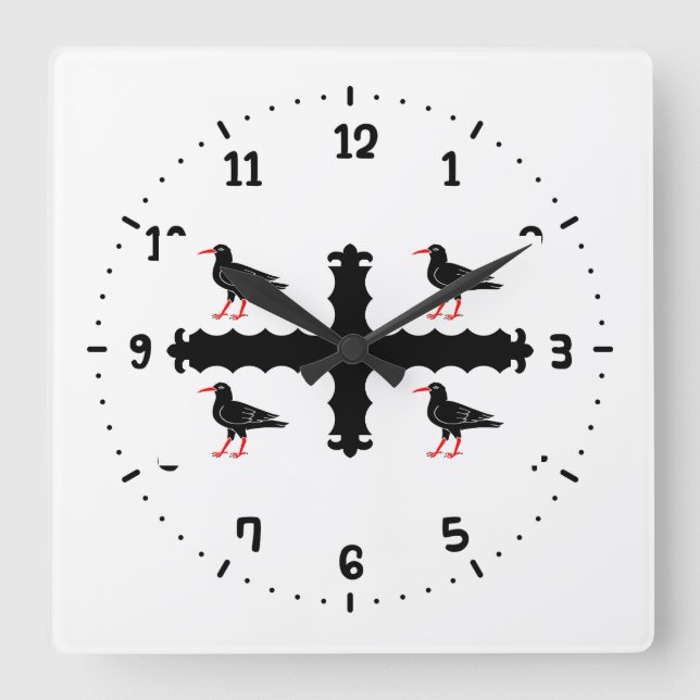 Flag of Flintshire Square Wall Clock (Front)