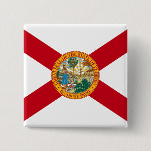 Flag of Florida 2 Inch Square Button