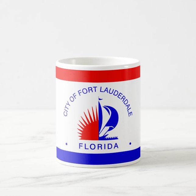 Flag of Fort Lauderdale, Florida Coffee Mug (Center)