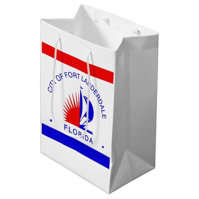 Flag of Fort Lauderdale, Florida Medium Gift Bag (Front Angled)