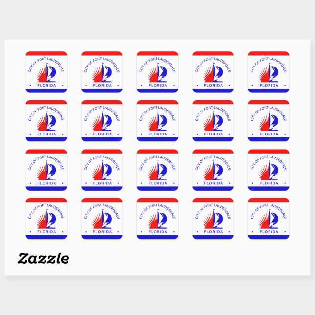 Flag of Fort Lauderdale, Florida Square Sticker (Sheet)
