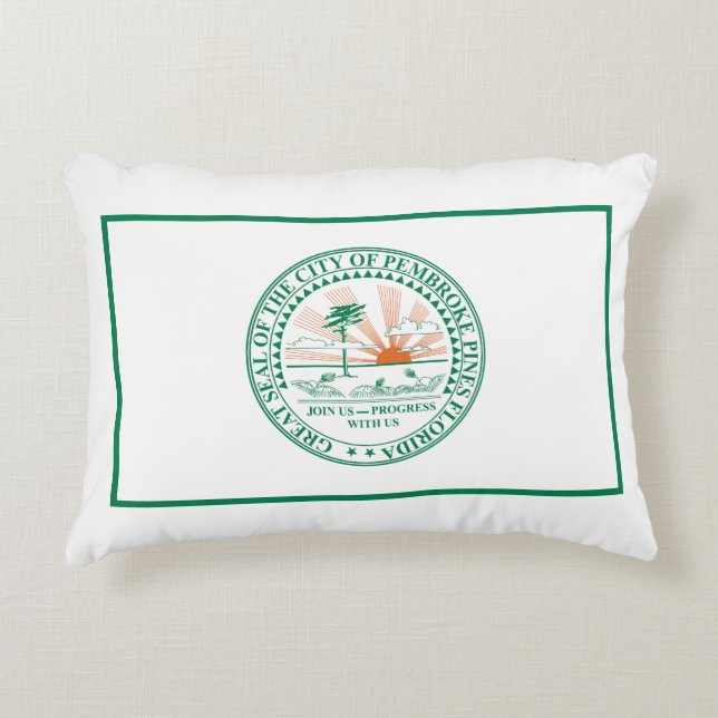Flag of Fort Pembroke Pines, Florida Accent Pillow (Front)