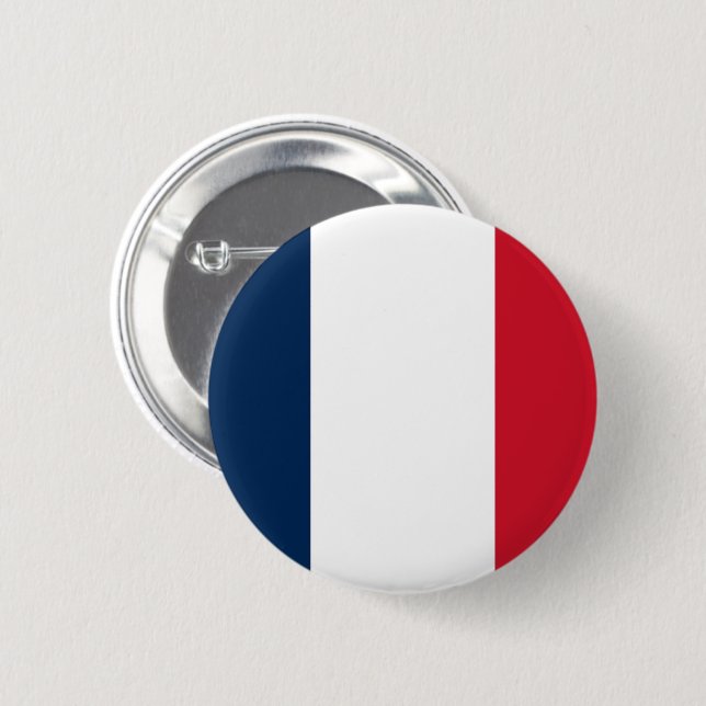Flag of France 2 Inch Round Button (Front & Back)