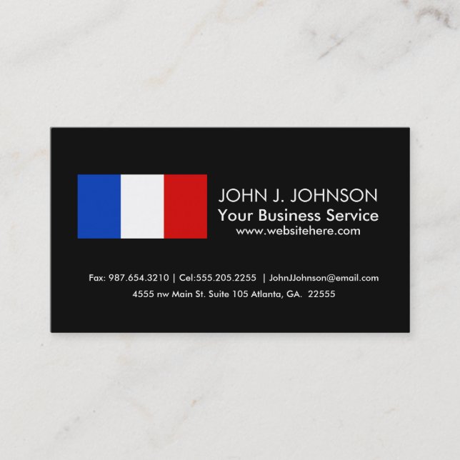 Flag of France Business Card (Front)
