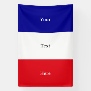 Flag of France Custom Text Tricolor Banner