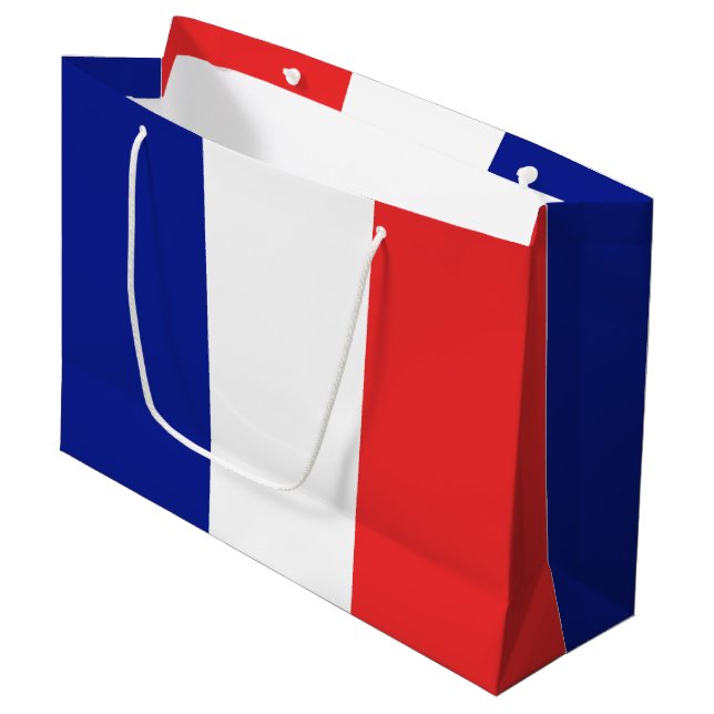 Flag of France French Tricolore Large Gift Bag (Front Angled)