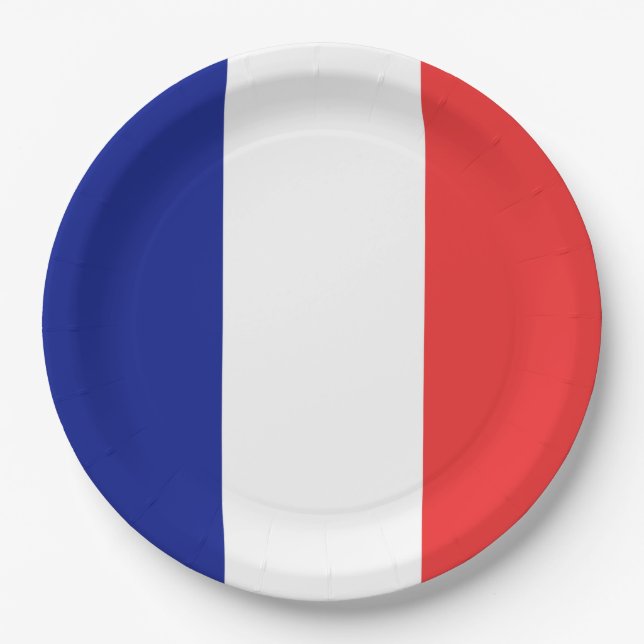 Flag of France French Tricolore Paper Plate (Front)