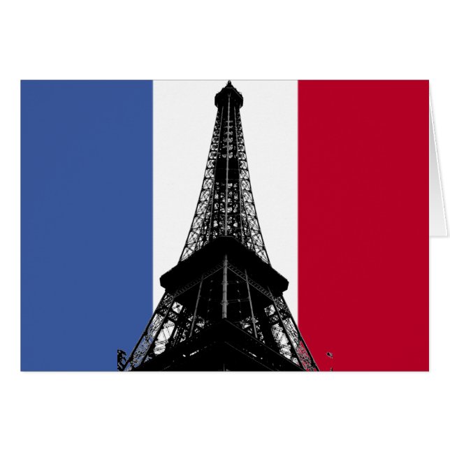 Flag of France Greeting/Note Card (Front Horizontal)