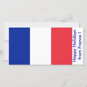 Flag of France, Happy Holidays from France Holiday Card