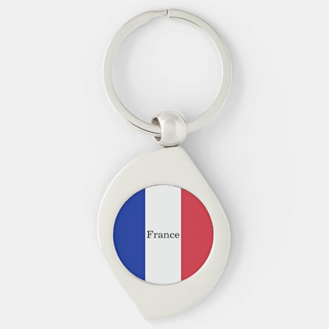 Flag of France, labelled, Keychain (Front)
