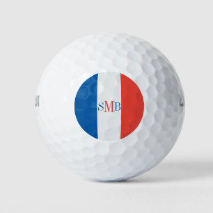 Flag of France with custom monogram  Golf Balls