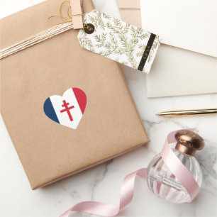 Flag of Free France Heart Sticker