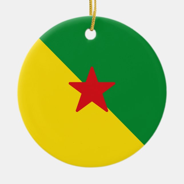 Flag of French Guiana Ceramic Ornament (Front)