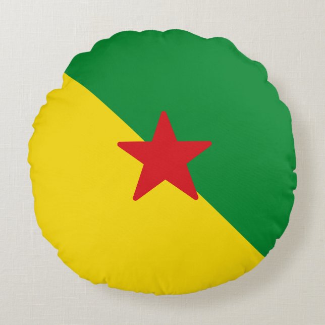 Flag of French Guiana Round Pillow (Front)